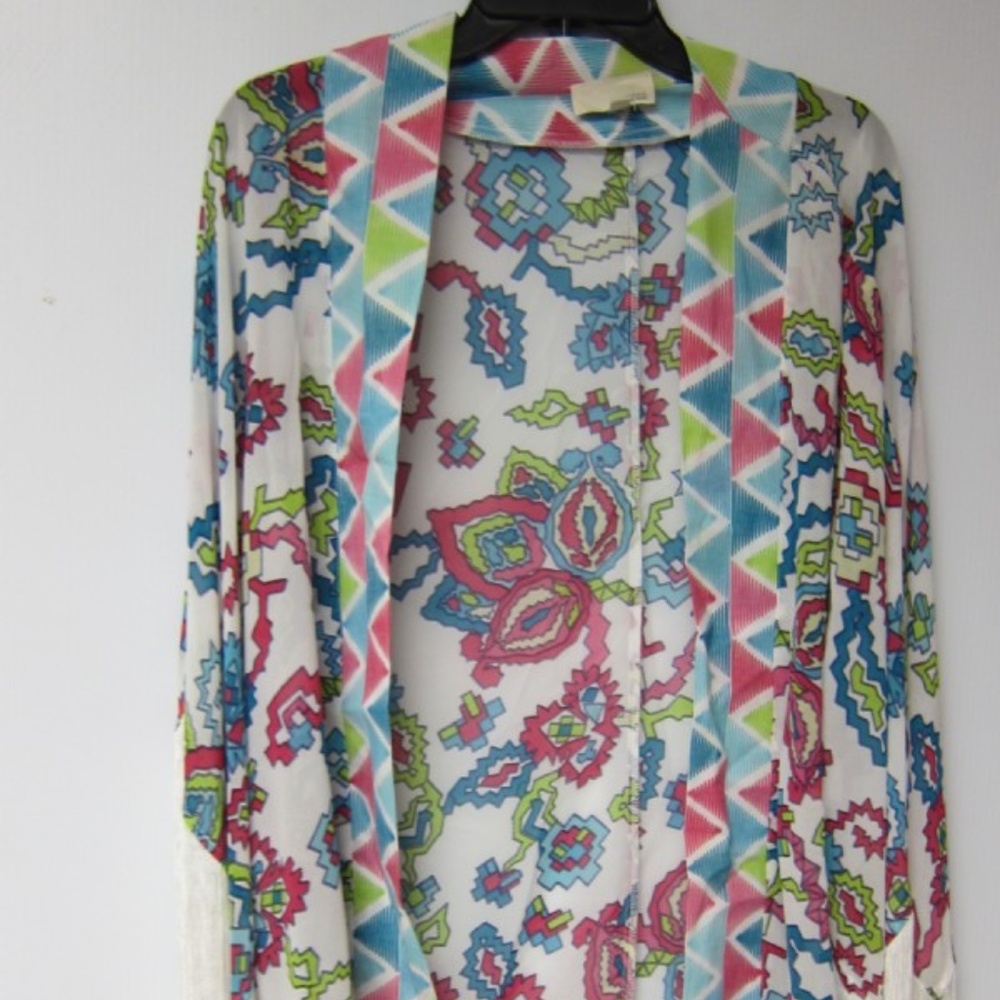 DEPT 222 Sheer Boho Fringed  Kimono